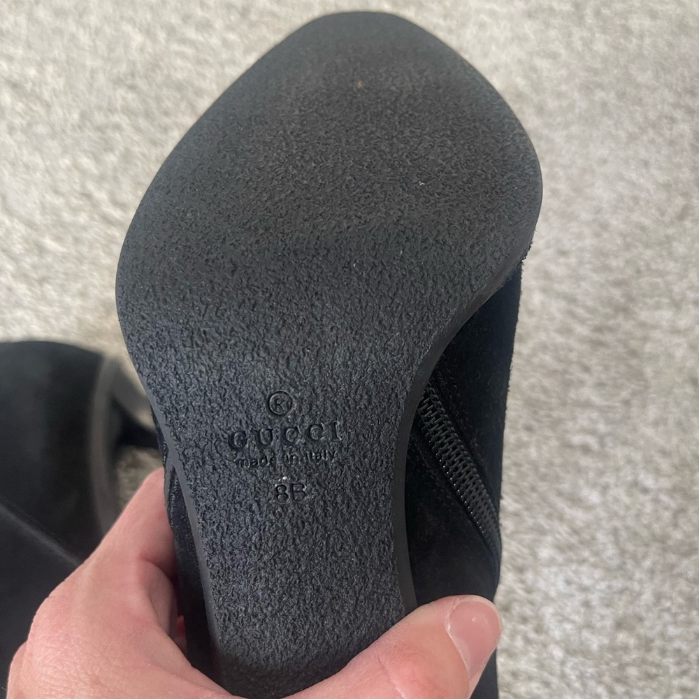 Gucci Black Suede Heeled Boots - Picture 6 of 6